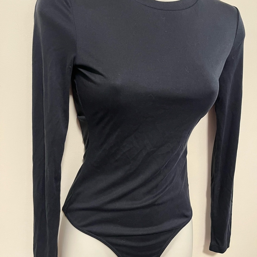 Elodie Black Fitted Long Sleeve Bodysuit